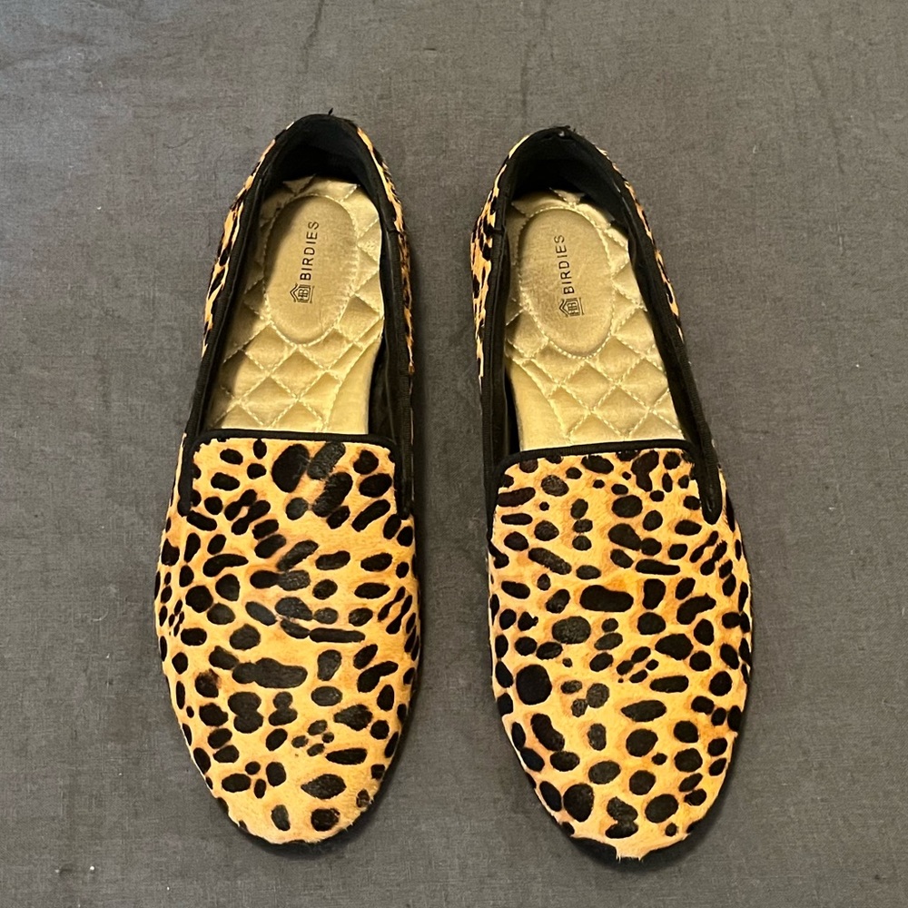 Birdies Starling loafer in Cheetah calf hair